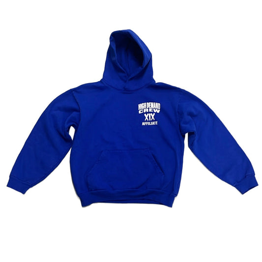 XIX 'HDC' cotton hoodie in blue+white