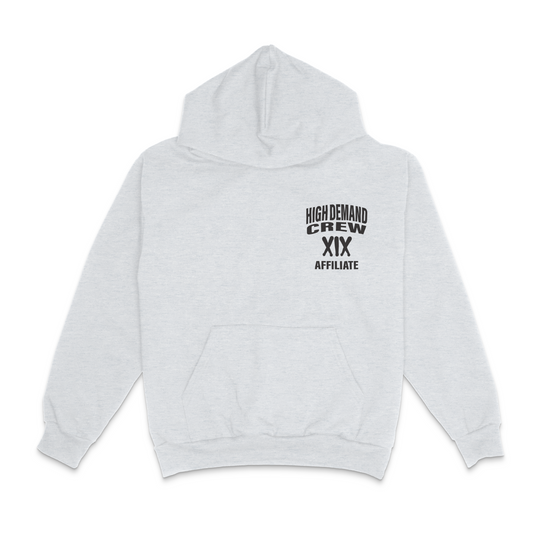 XIX 'HDC' cotton hoodie in grey+black