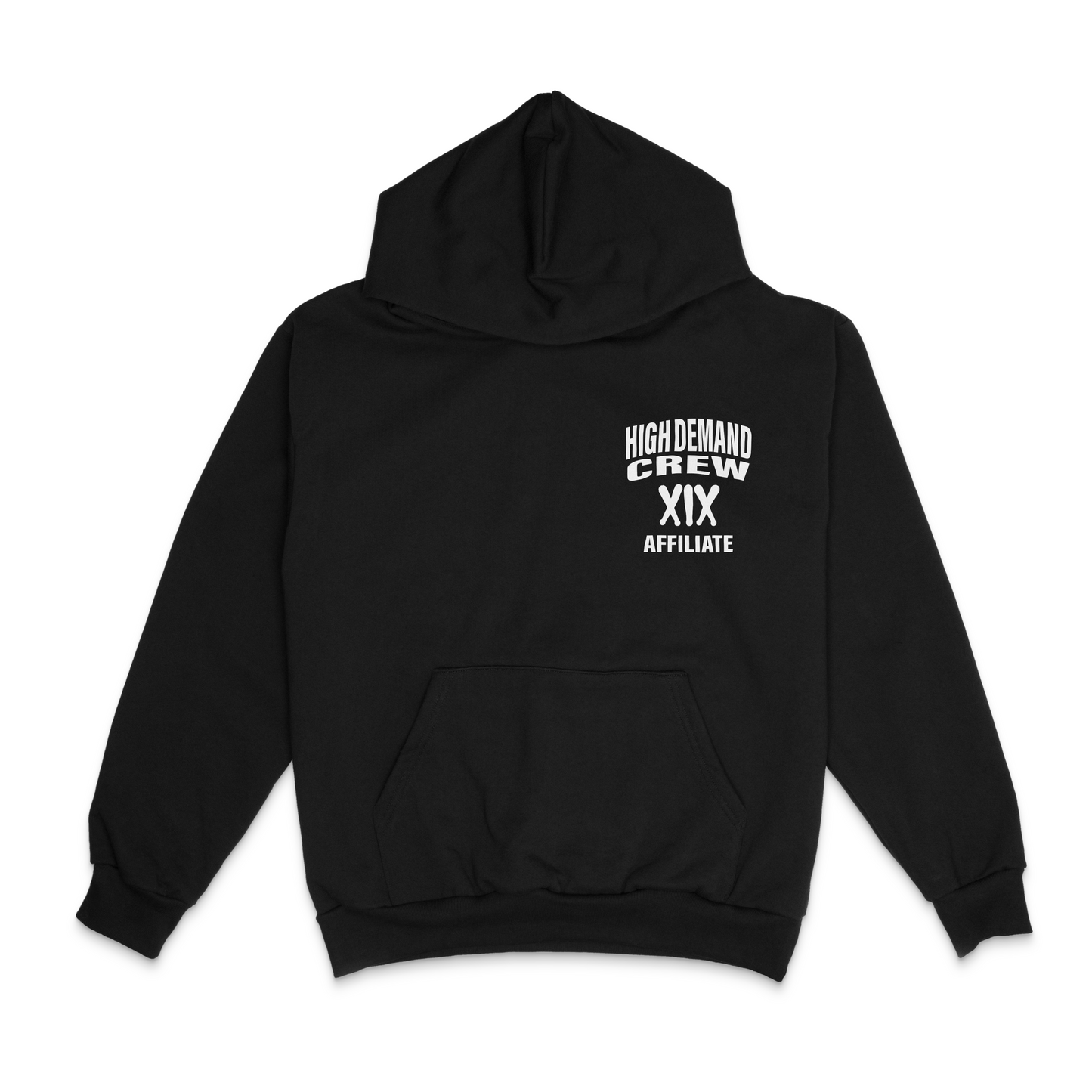 XIX 'HDC' cotton hoodie in black+white