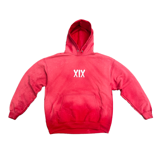 XIX sunfaded hoodie in red