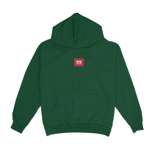 XIX 'RED' cotton hoodie in green