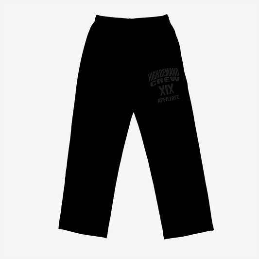 XIX 'HDC' cotton black sweatpants in black+black