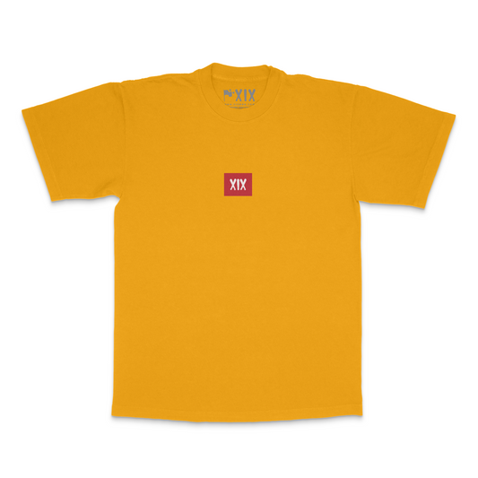 XIX 'RED' cotton tee in yellow